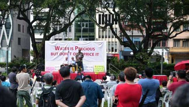 Water price hike sparks rare public protest in Singapore