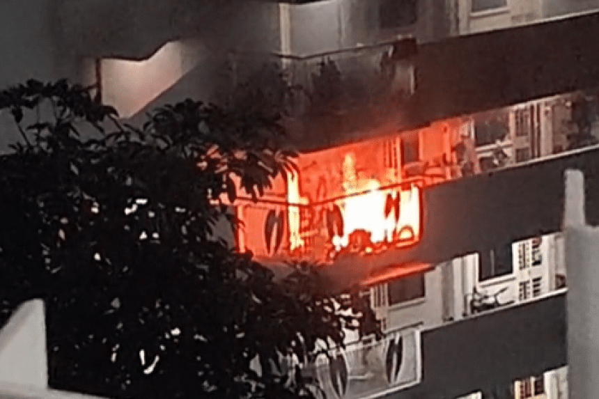 E-bike catches fire outside Bedok South flat, causing 50 residents to evacuate