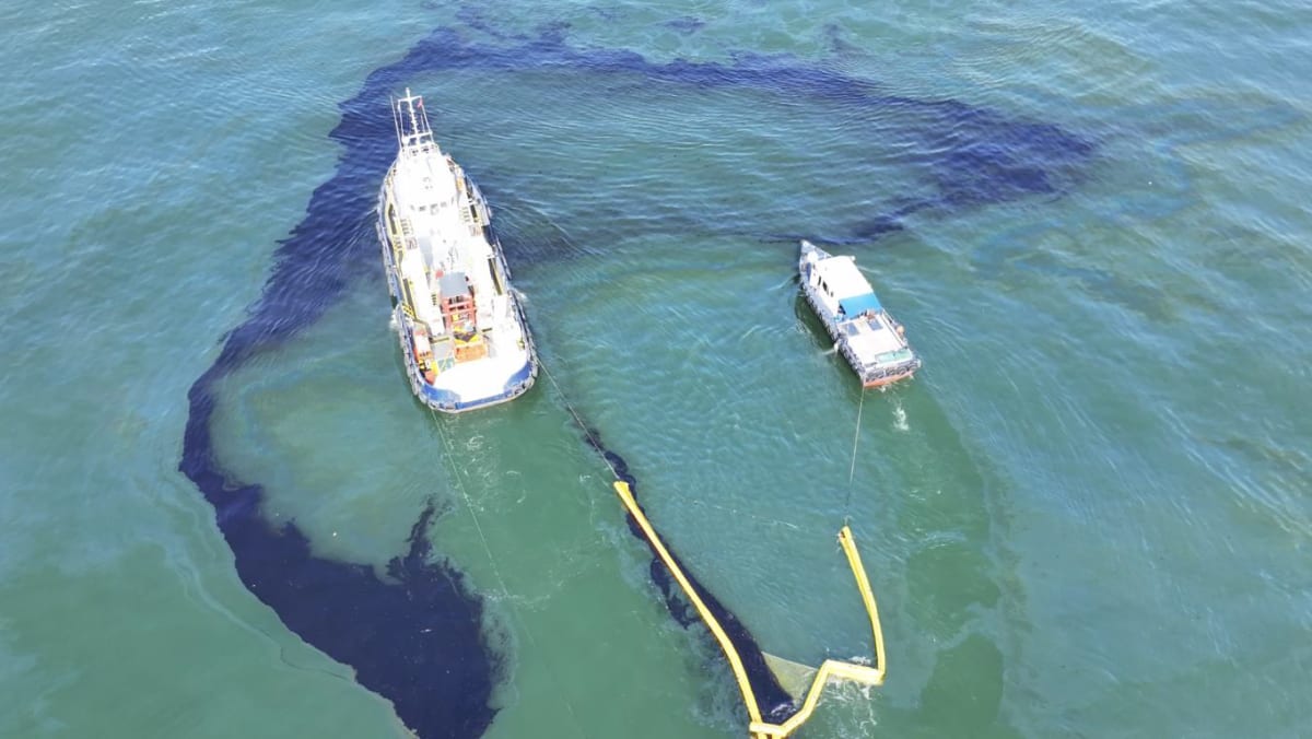 Clean-up efforts expand with oil seen off Changi; booms in place to protect biodiversity-sensitive areas