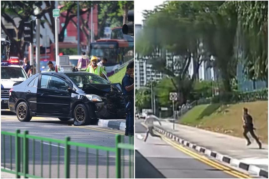 Police arrest 2 men in Toa Payoh after car chase, find drugs, knife and knuckleduster in vehicle