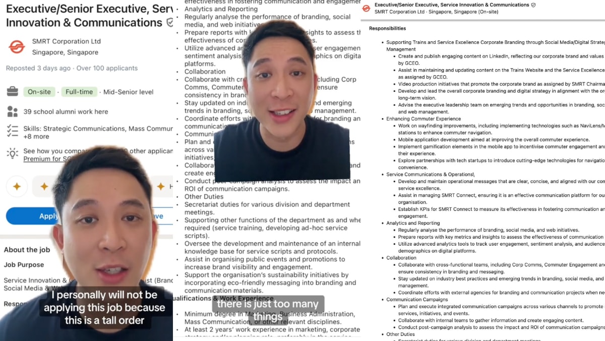 S’porean TikToker Calls Out SMRT’s Job Listing For “Squeezing Multiple Roles Into One”