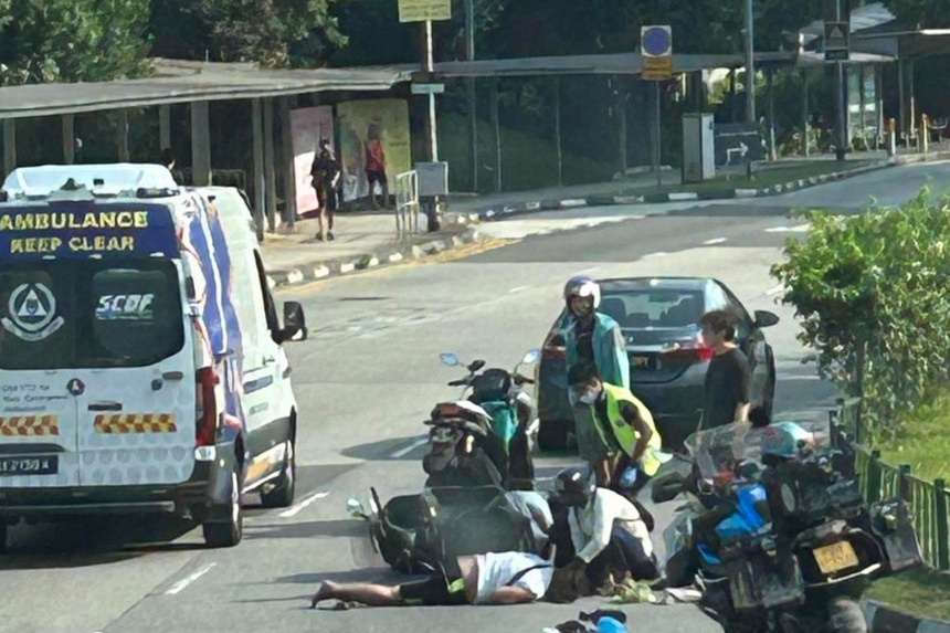 Motorcyclist unconscious after accident involving car in Jurong