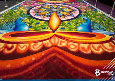 Deepavali delight: ‘Kolam’ art enthusiast sets record with 100-colour ‘masterpiece’ at Nu Sentral