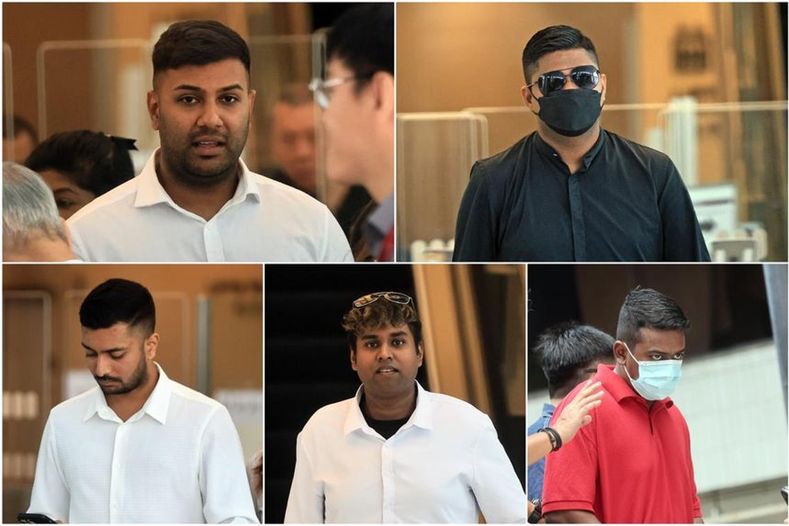 Orchard Road fatal brawl: Jail, caning for 5 men who rained blows on ex-bouncer in 2023