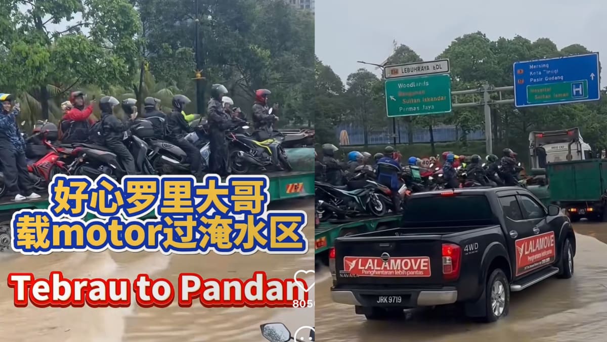 Truck Rescues Motorcyclists Stranded In JB Floods