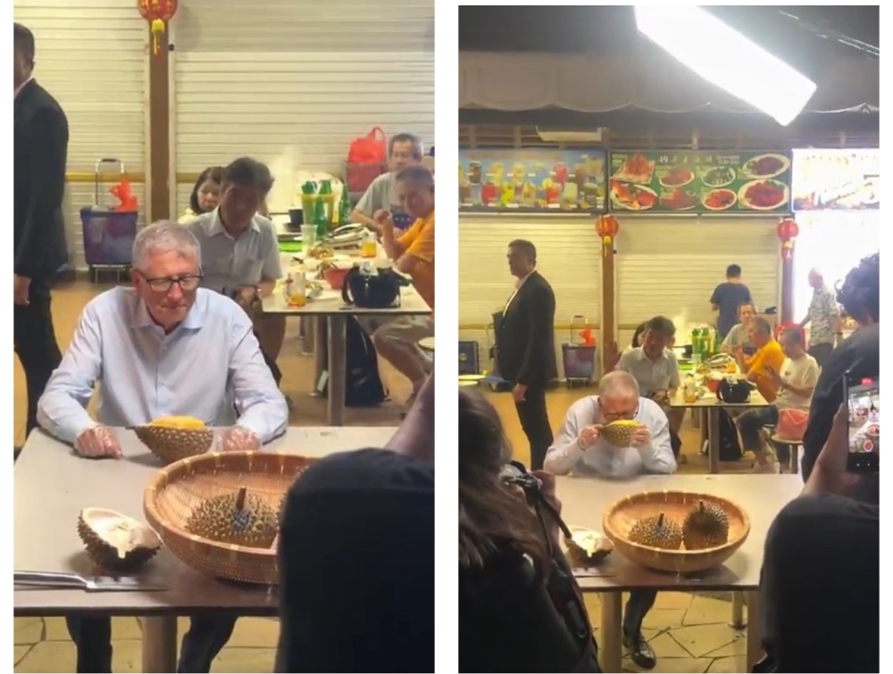 Bill Gates seen sampling durian, local favourites at Singapore’s Newton Food Centre (VIDEO)
