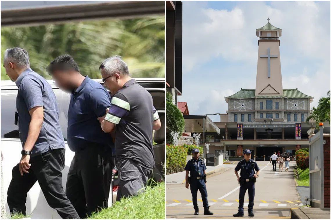 Man charged after he allegedly placed an item resembling an explosive device within church premises