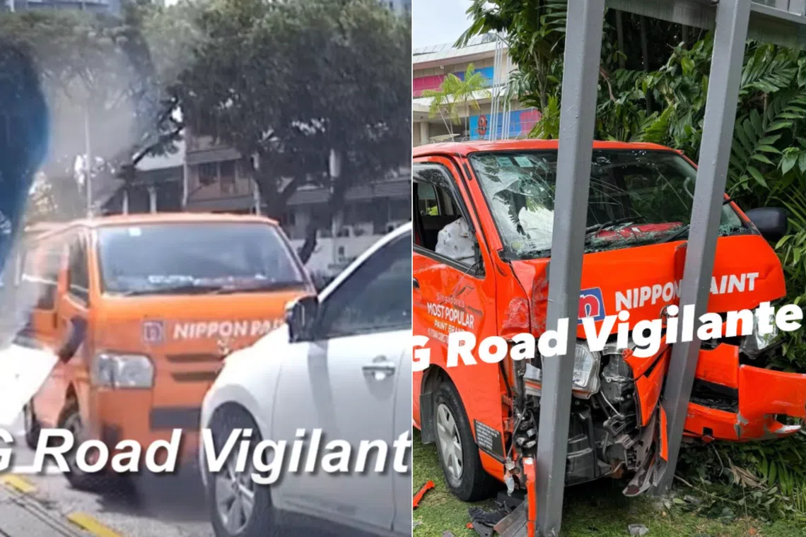 Man linked to hit-and-run accidents in Kallang area involving van and 8 vehicles helping with probe