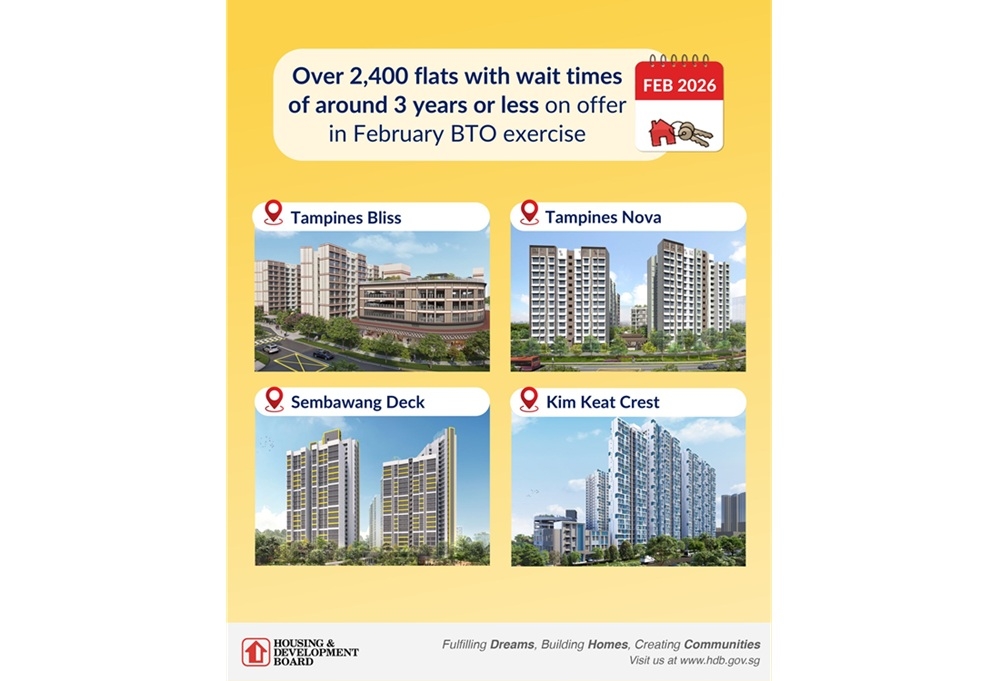 Singapore’s February BTO launch to feature 1,300 flats with faster completion times under three years