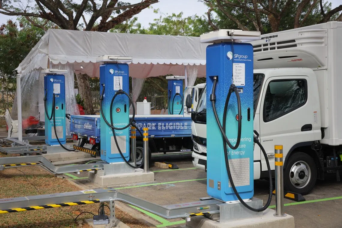 Ultra-fast EV charging points with battery storage launched in Tampines