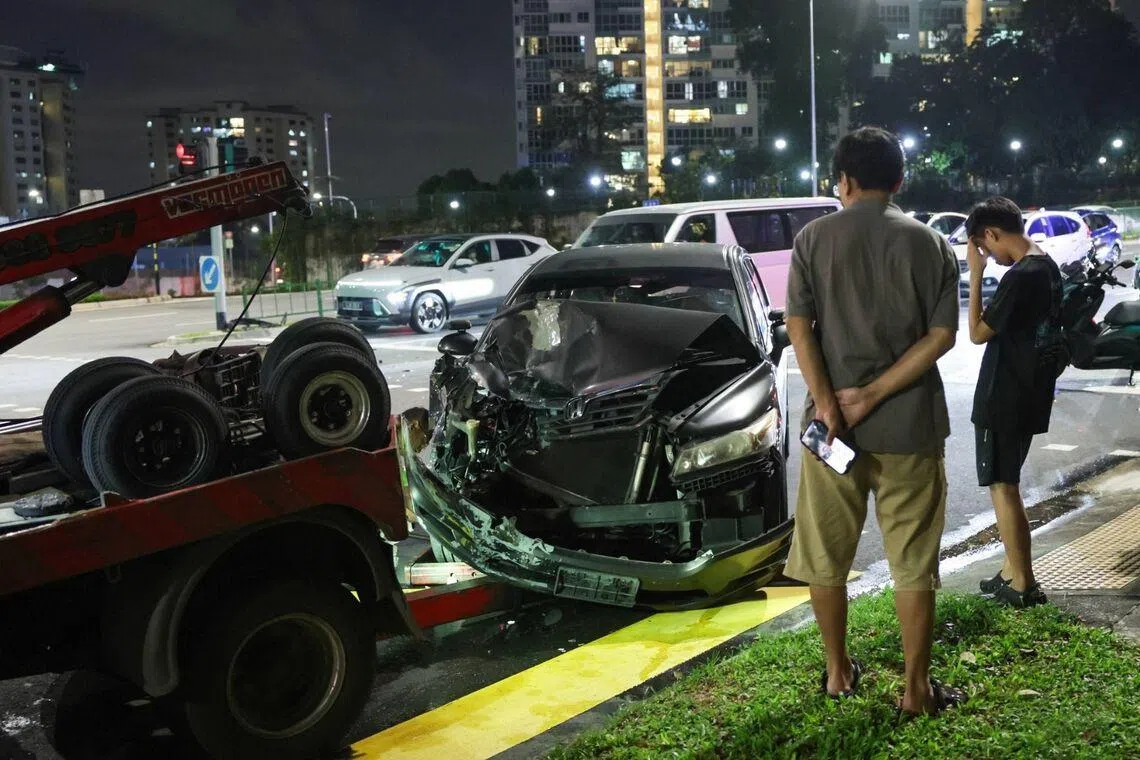 2 taken to hospital after multi-vehicle accident near Lorong Chuan