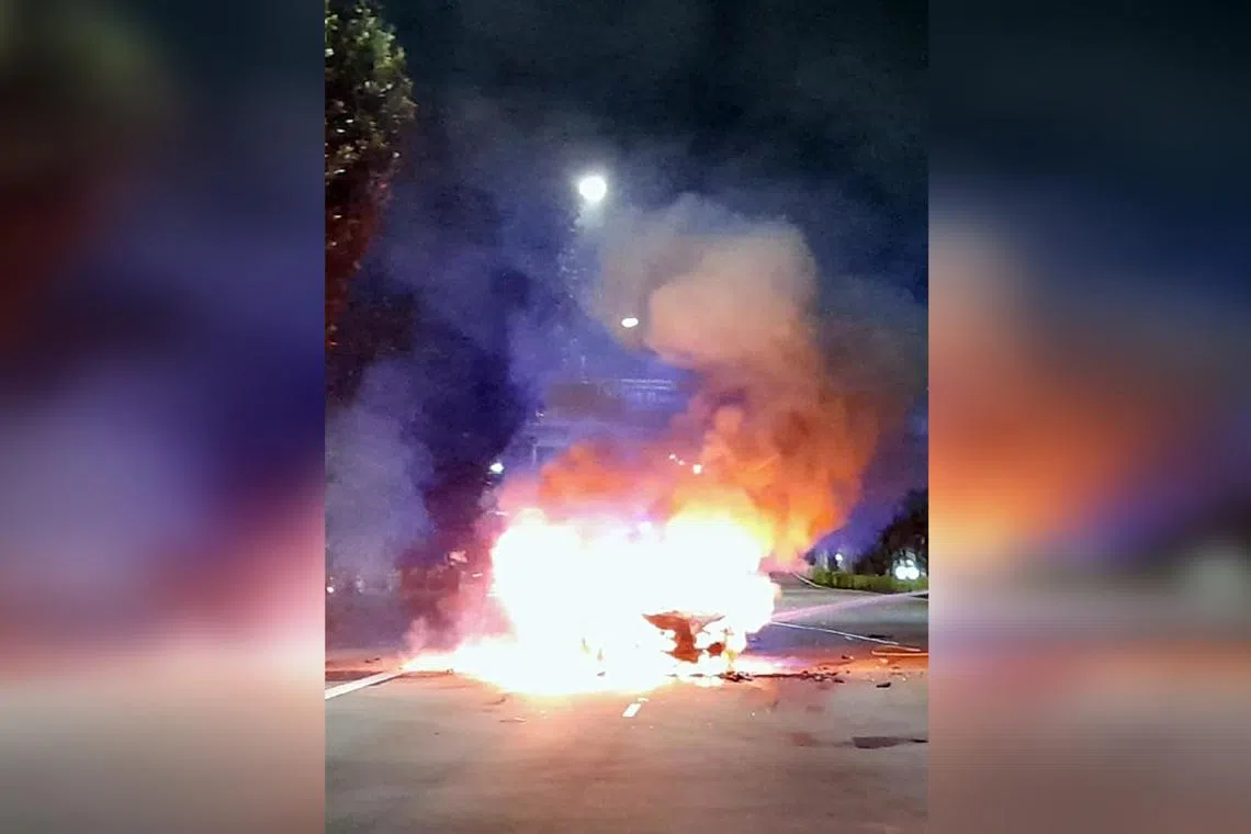 Cabby taken to hospital after car catches fire in CTA accident with taxi