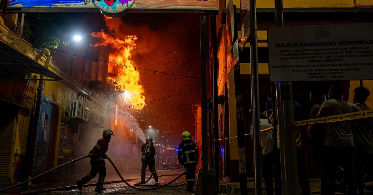 Firemen battling blazes at bookshop, forest in Seremban