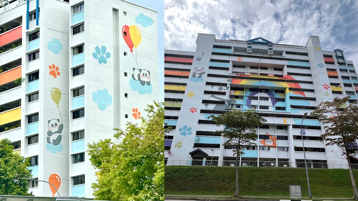 “Too Cute”: Panda Murals On Teck Whye Avenue HDB Block Win Over The Internet
