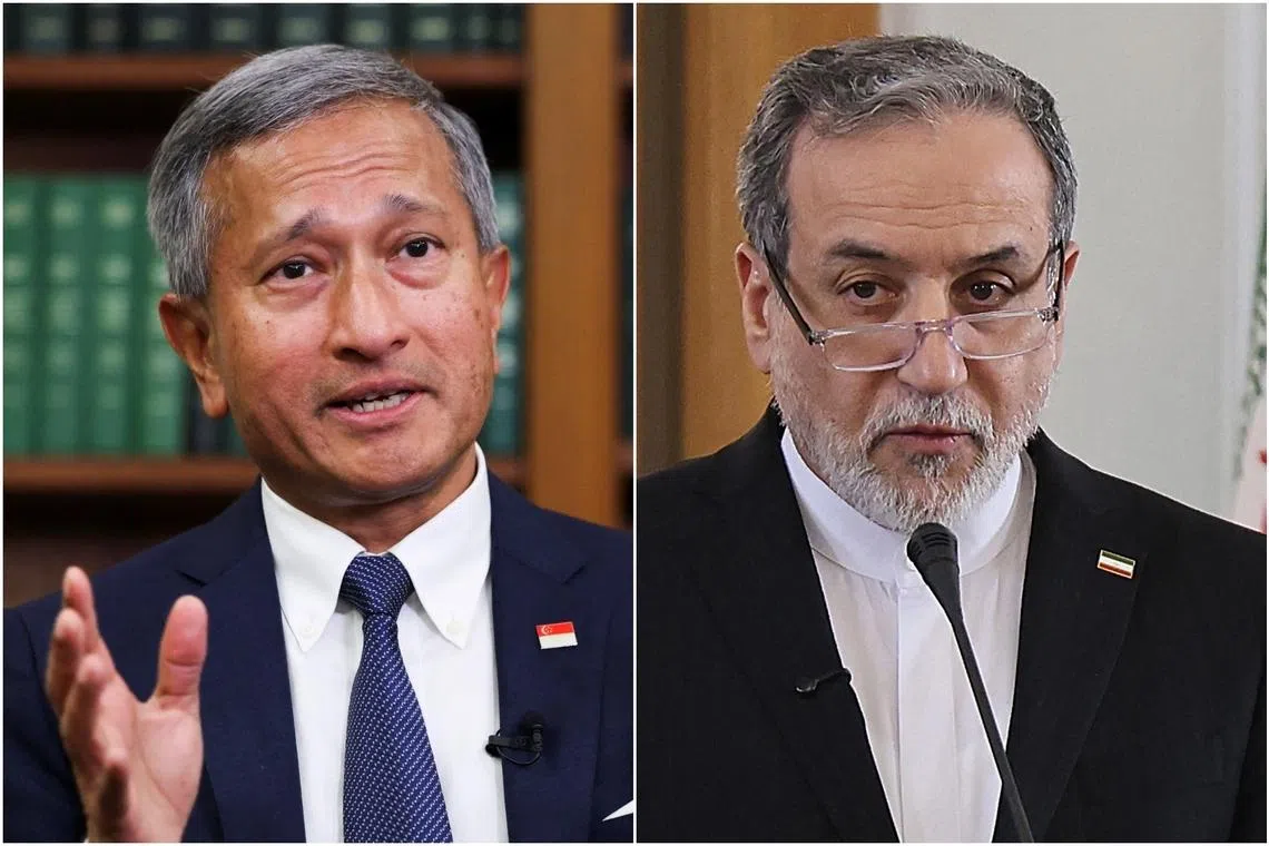 S’pore hopes for diplomacy, dialogue to end Middle East war: Vivian in call with Iran’s Aragchi