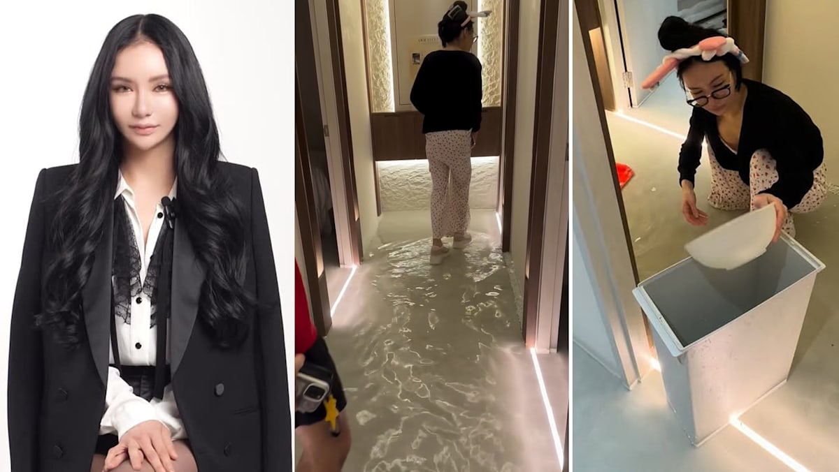 Kim Lim Gets Hands-On Scooping Water From Her Flooded Wellness Space At 5am After Pipe Burst