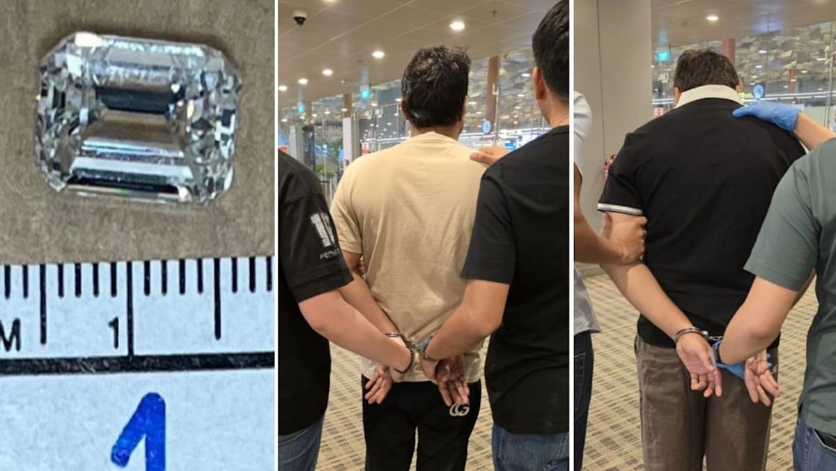 Two men arrested after allegedly swapping diamond worth over S5,000 with fake at a store