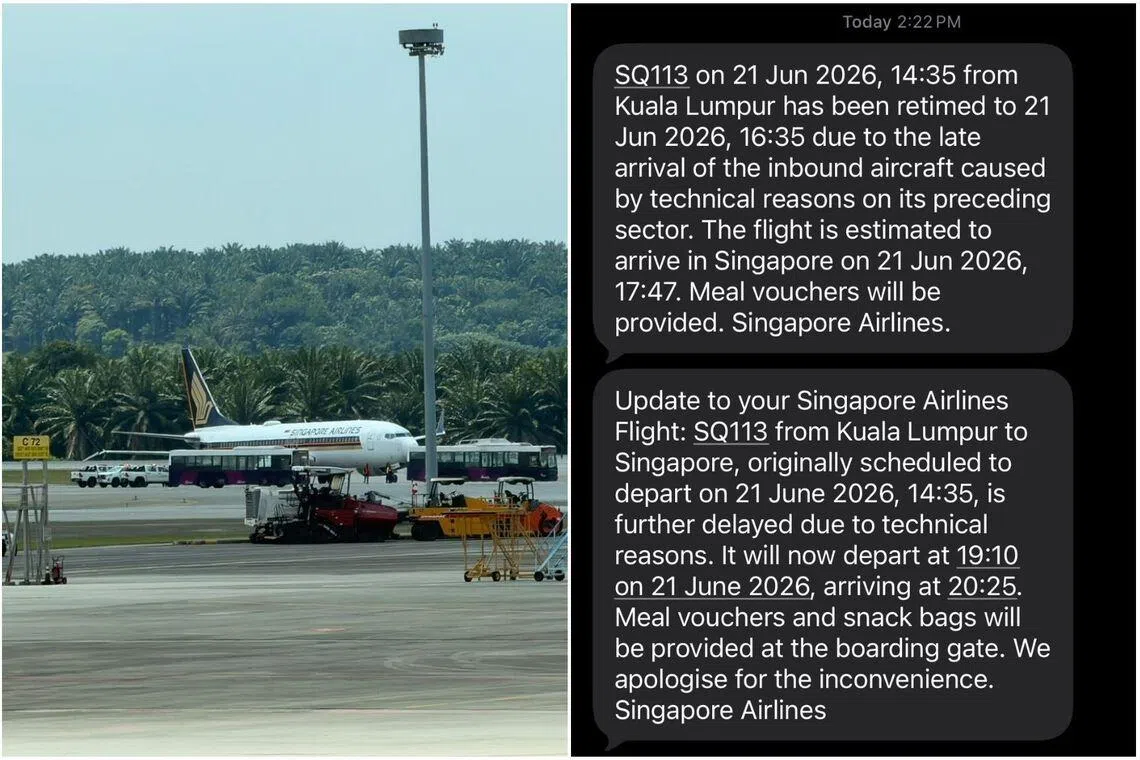 SIA flight delayed 6 hours in KL due to tyre issues