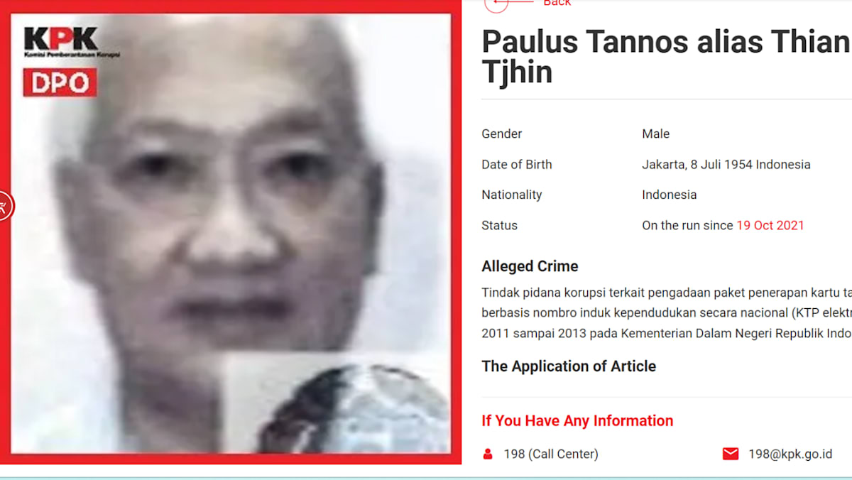 Singapore High Court dismisses Indonesian fugitive Paulus Tannos’ bid to challenge extradition process